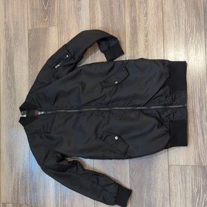 H&M long Bomer jacket in black